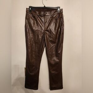 Gap Faux leather pants high rise vintage slim size 12 regular